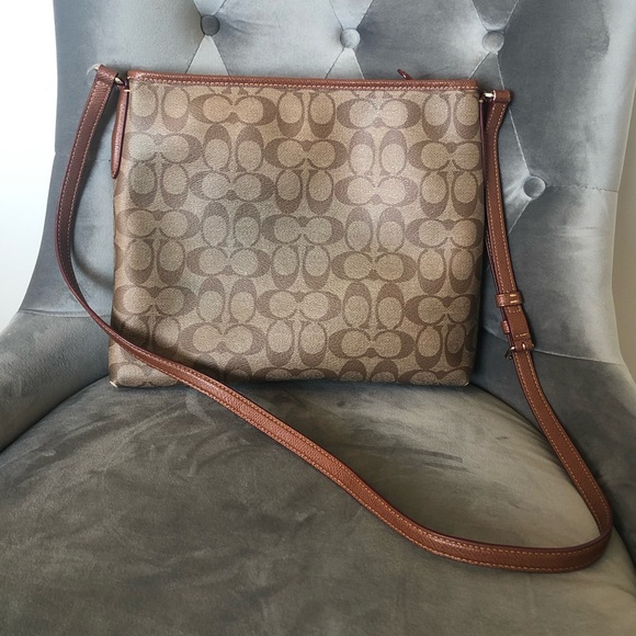 Coach File Crossbody in Signature Canvas Purse - Picture 2 of 11